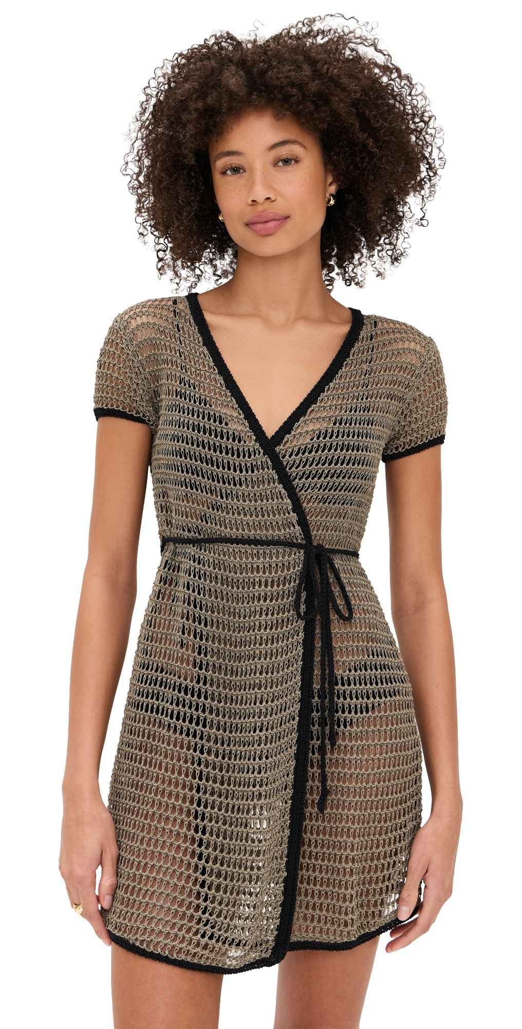 STAUD Spritz Dress THYME/BLACK L