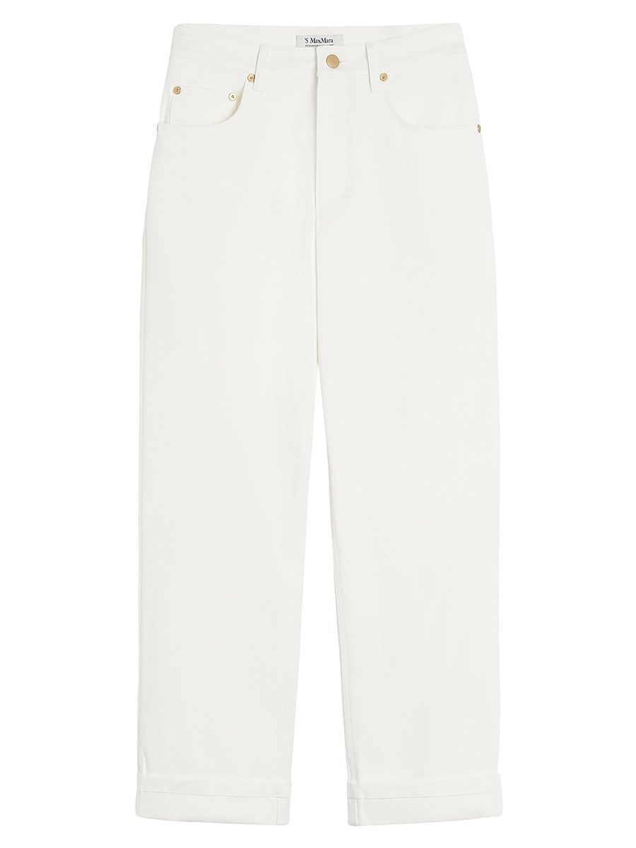 Women's Stretch Cotton Bull Denim Jeans - White - Size 16