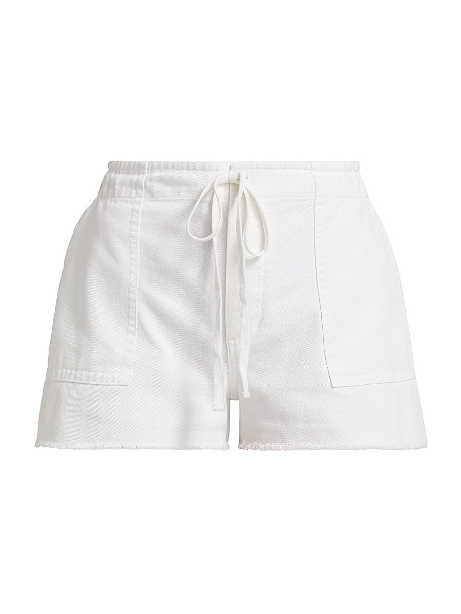 Women's Beach Cotton Drawstring Shorts - Vintage White - Size 31