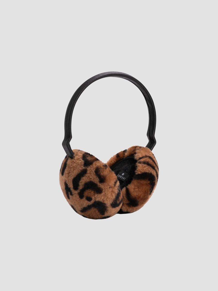 Gorski Women's Select Shearling Lamb Earmuffs with Leather Frame - Multicolored