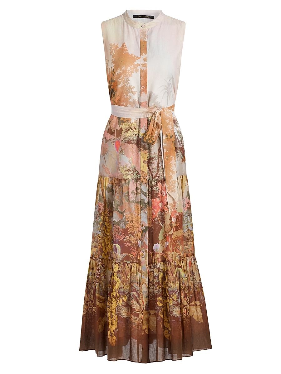 Women's Jill Edens Valley Sleeveless Midi-Dress - Coral Multi - Size XXL