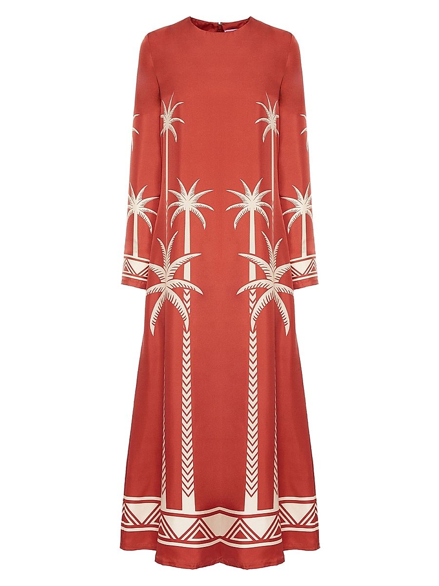 Women's Long Sleeve Swing Dress - Red - Size XS