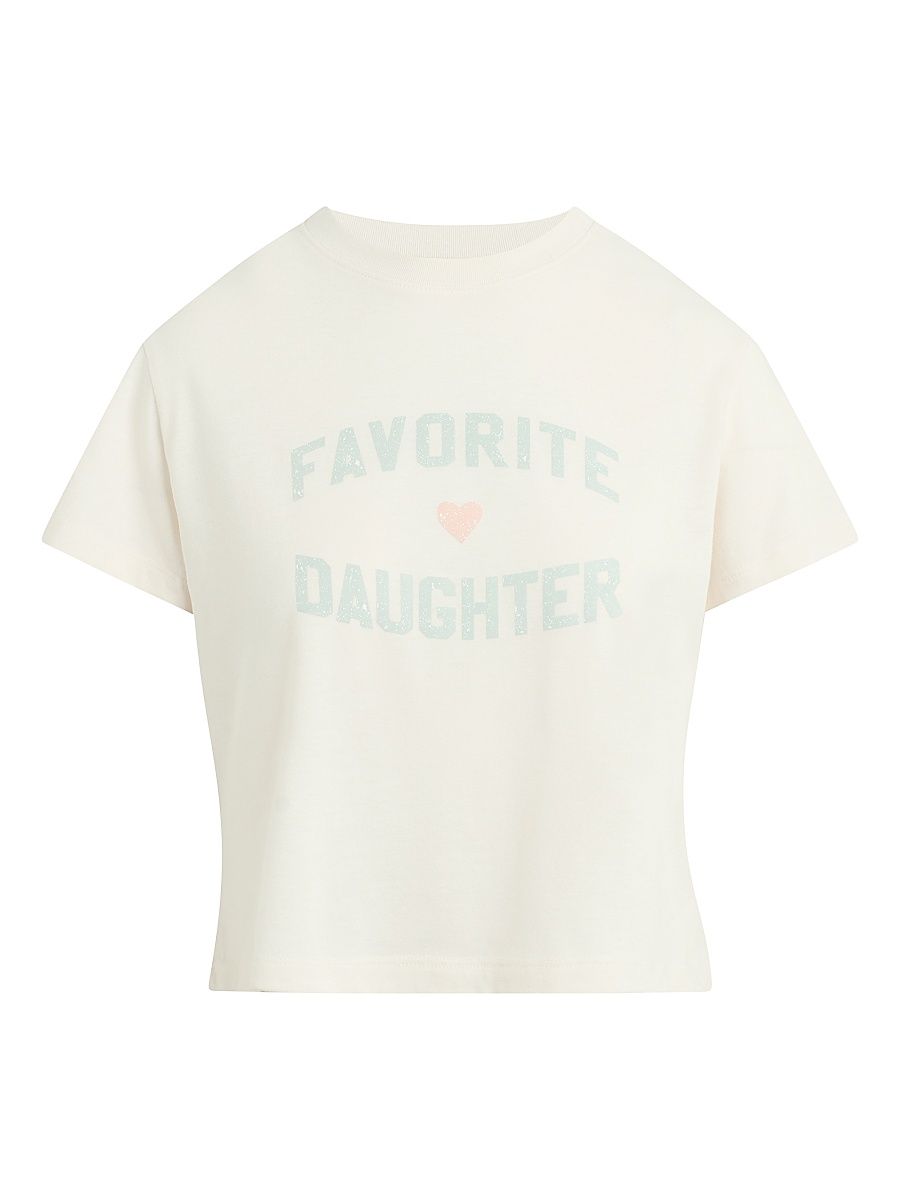 Women's The Cropped Favorite Daughter Logo T-Shirt - Gardenia Light Sage - Size XL