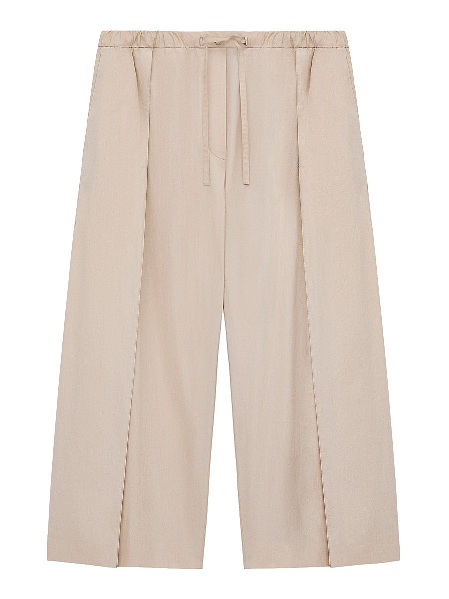 Women's LOEWE x Paula's Ibiza Creased Cotton-Blend Crop Trousers - Light Beige - Size XS