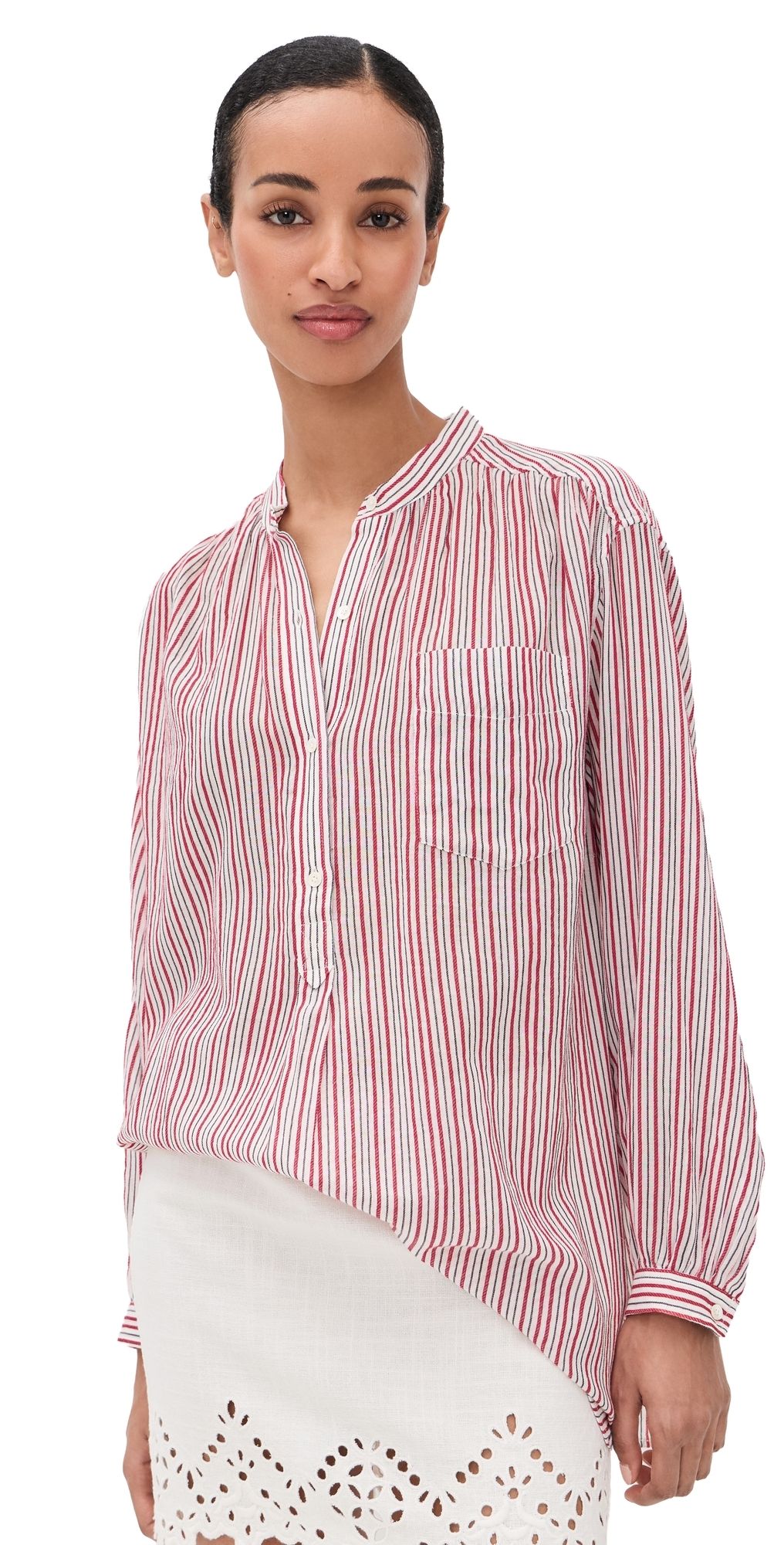Isabel Marant Étoile Sapha Blouse Ecru/Red 42