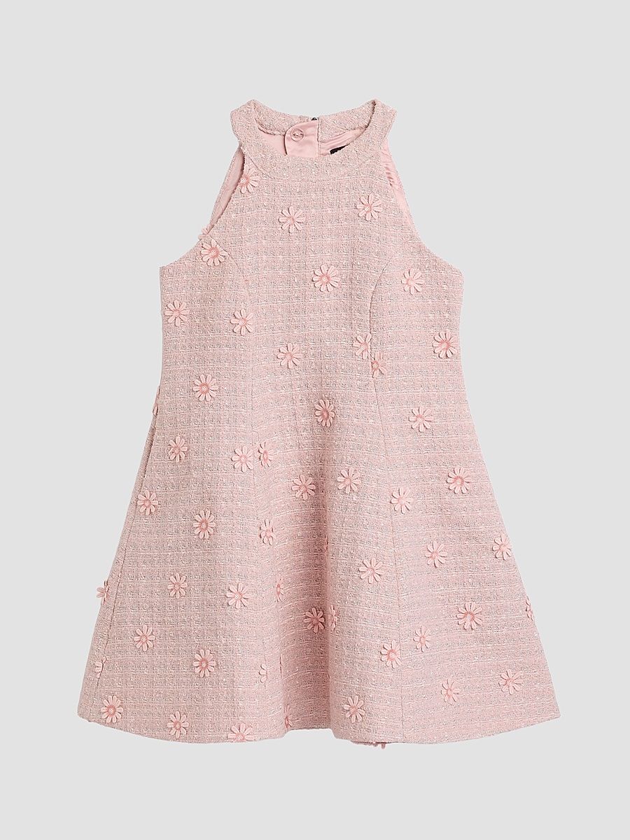Girl's Little Girl's & Girl's Esra Daisy Flower Bouclé Dress - Pink - Size 8