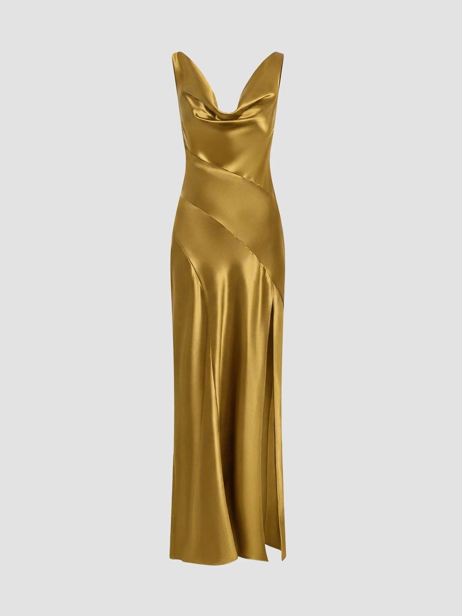 Nicholas the Label Women's Alfina Satin Cowlneck Gown - Celadon - Size 12