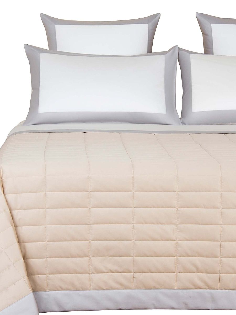 Rectangular 300 Thread Count Cotton Sateen Quilt - Savage Beige - Size King