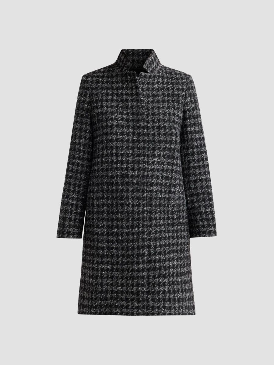 Cinzia Rocca Women's Icons Houndstooth Tweed Coat - Black And Grey - Size 6