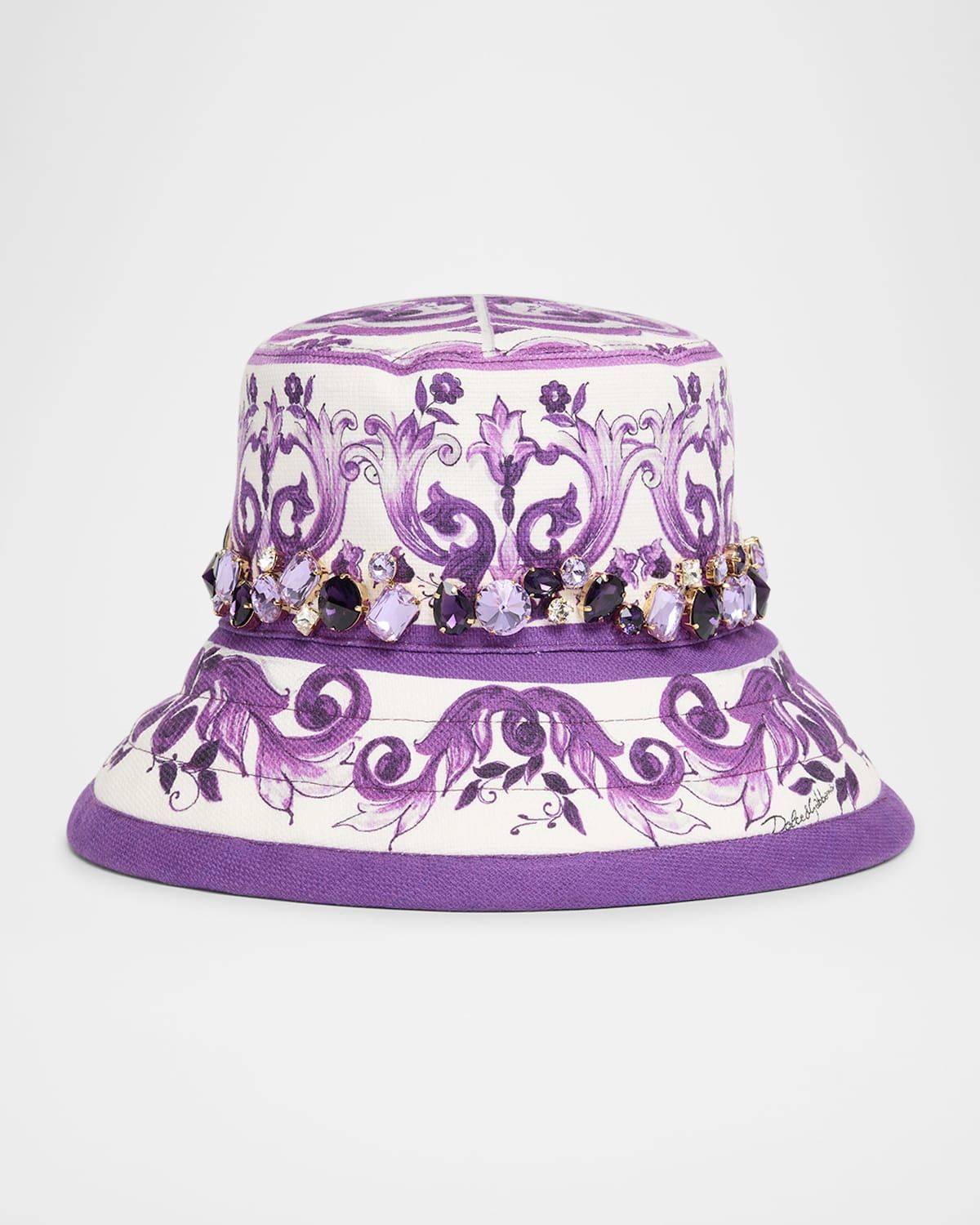 Majolica-Print Crystal Bucket Hat