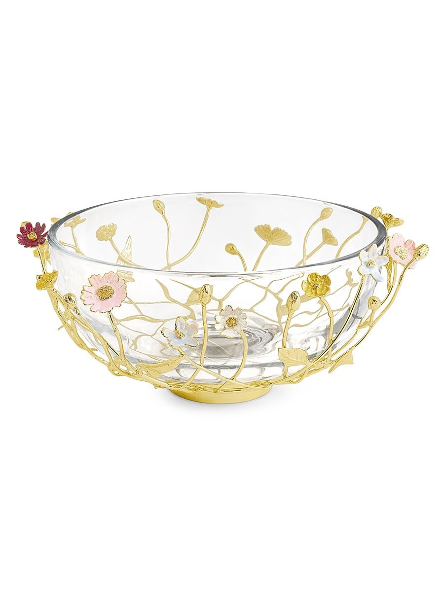 Wildflowers Glass Serving Bowl