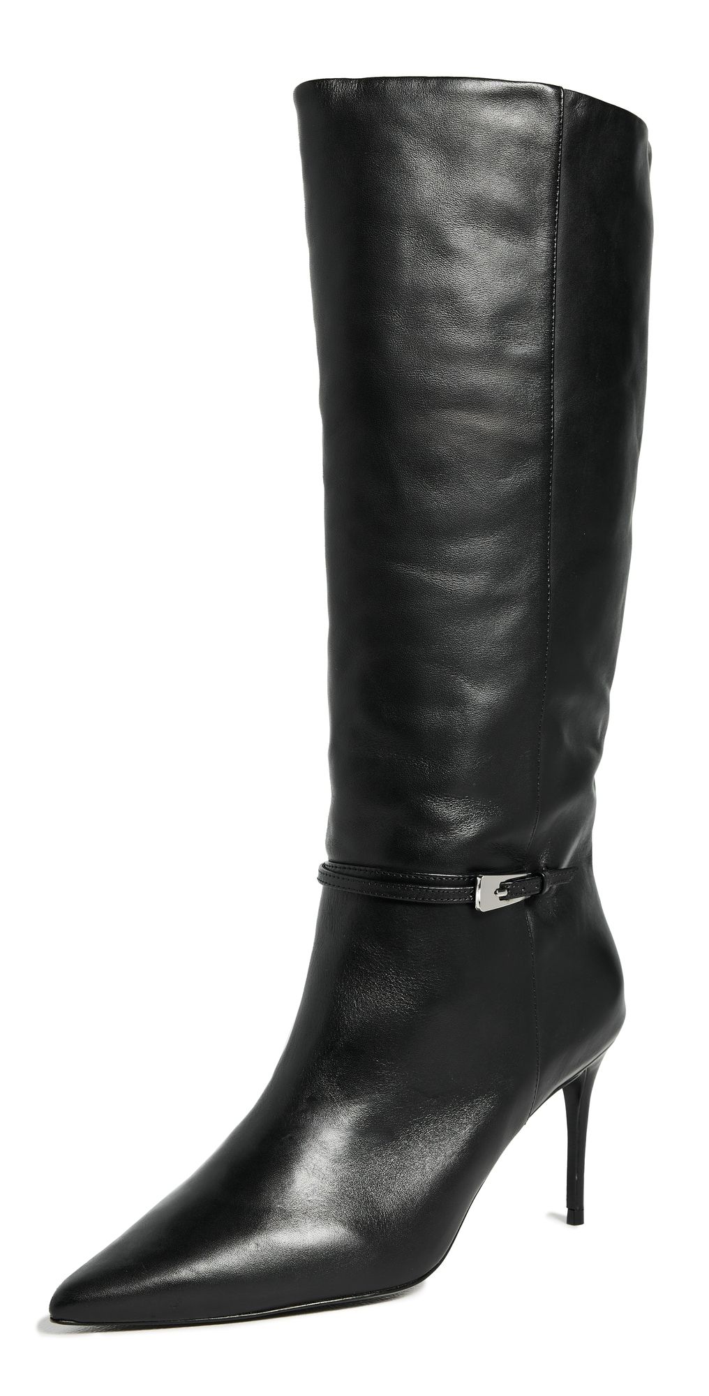 Black Suede Studio Elo Boots 80mm Black Leather 37