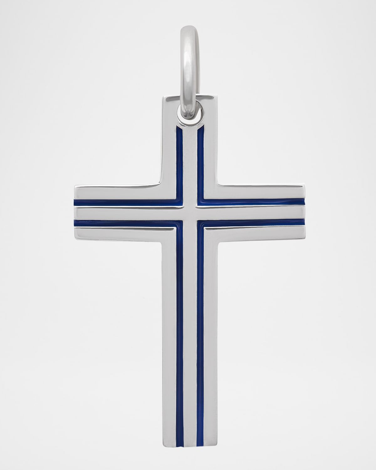 Men & apos;s The Cross Art Deco Recycled Sterling Silver Pendant