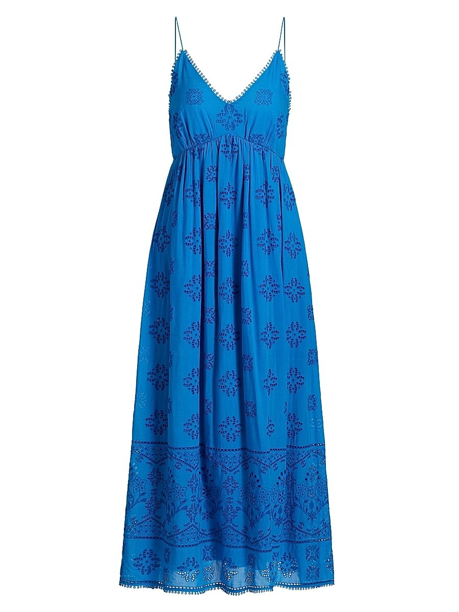Women's Cleo Eyelet Midi-Dress - Directoire Blue - Size XL