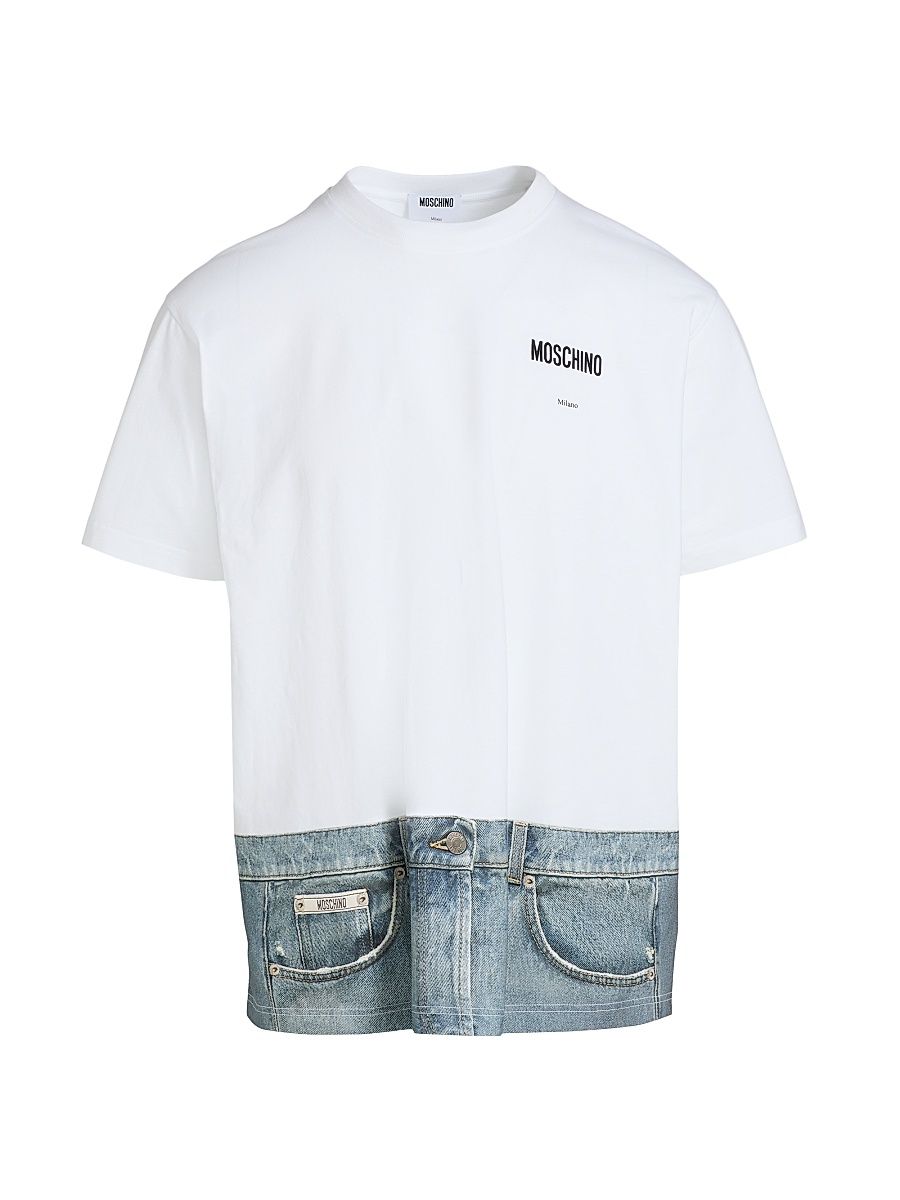 Men's Jeans Cotton Crewneck T-Shirt - White - Size XXL