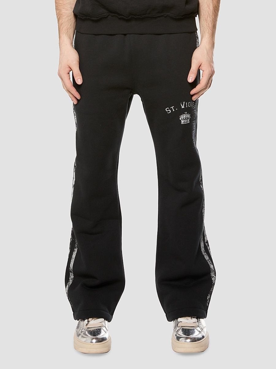 Men's Logo Cotton Fleece Flare Pants - Black - Size Small
