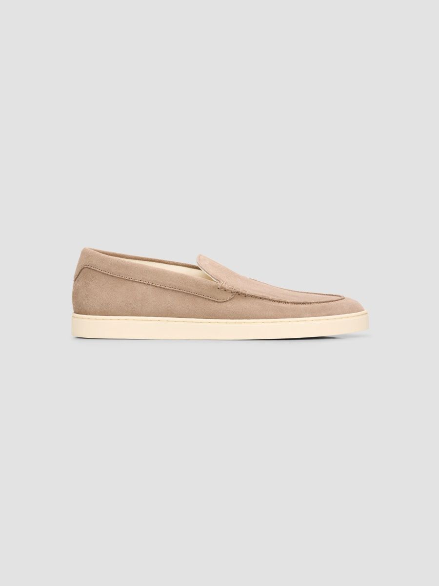 Brunello Cucinelli Men's Suede Slip-On Low-Top Sneakers - Koala - Size 11.5