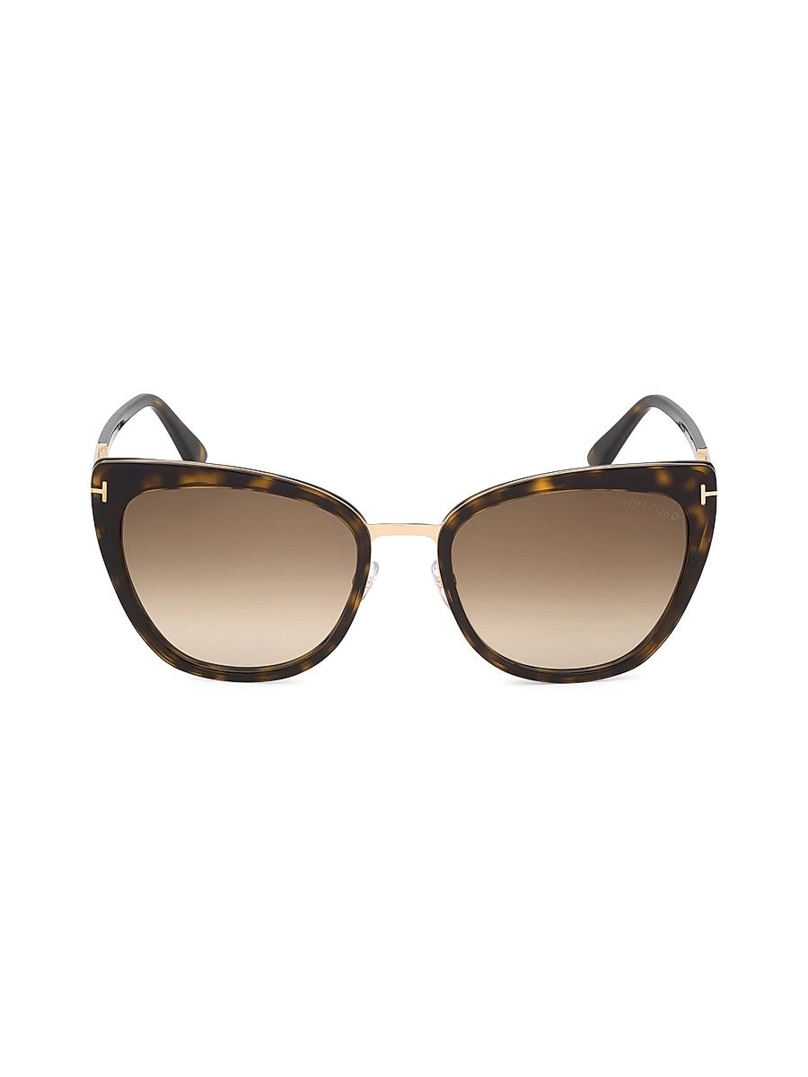 Women's Simona 57MM Cat Eye Sunglasses - Havana