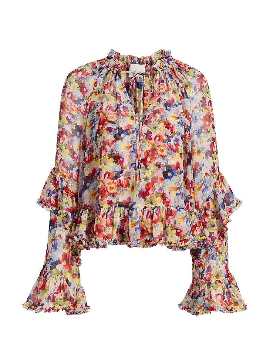 Women's Ellys Wildflower Bunch Top - Gardenia Multi - Size XS