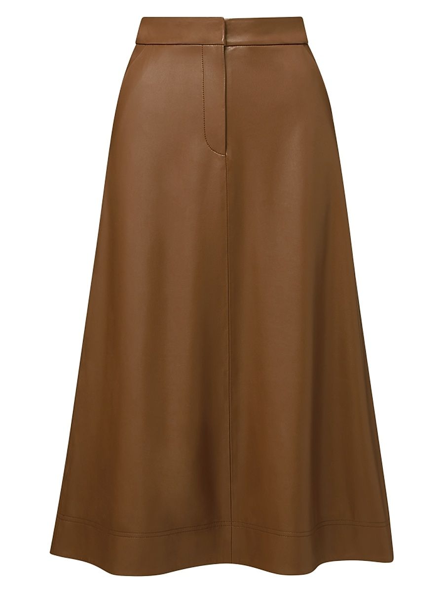 Women's Louise Vegan Leather Skirt - Whiskey - Size 4
