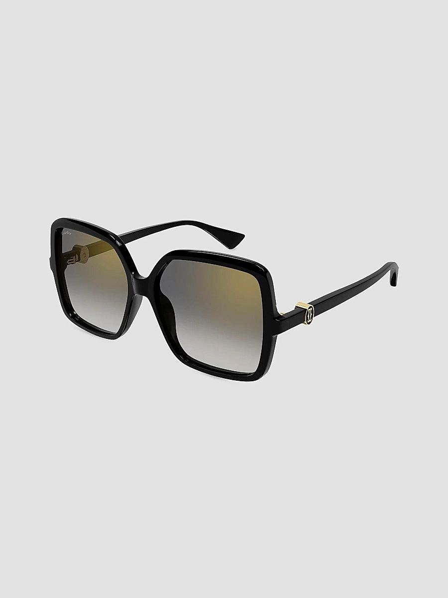 Women's Double C 58MM Square Sunglasses - Black