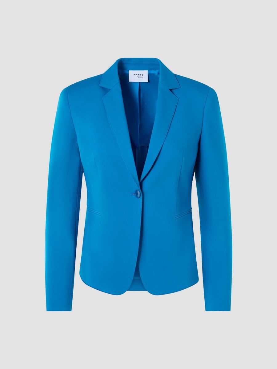 Akris punto Women's Notch-Lapel Jersey Jacket - Blue - Size 2