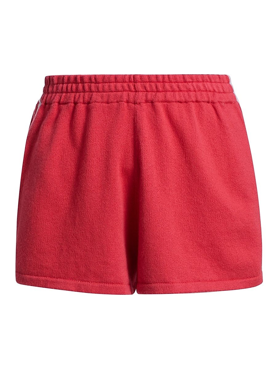Women's Runner Cotton-Cashmere Shorts - Scarlet - Size Large