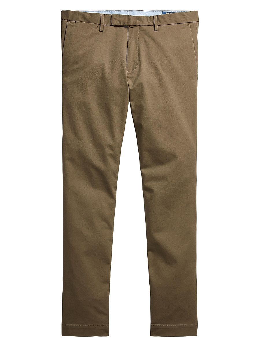 Men's Stretch-Cotton Flat-Front Pants - Canopy Olive - Size 40