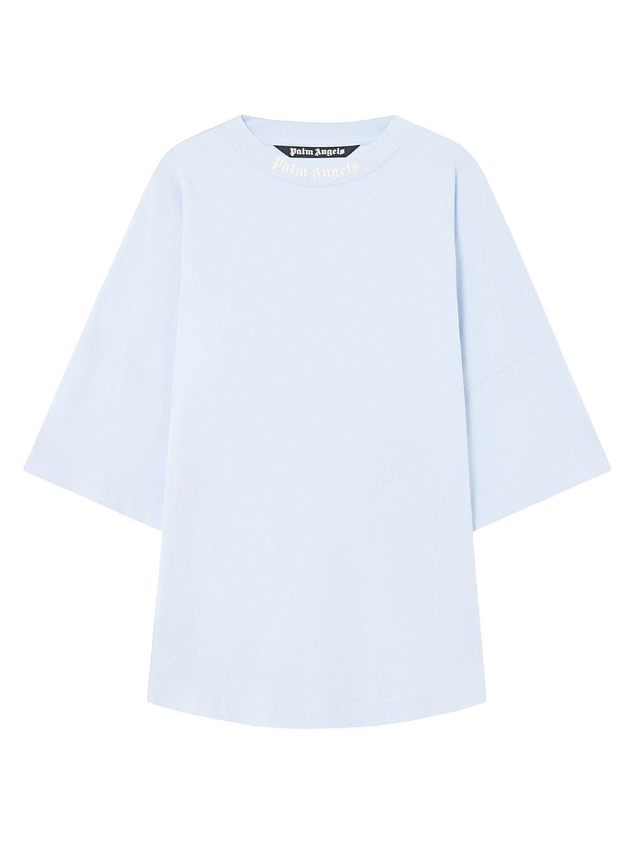 Men's Logo Cotton T-Shirt - Baby Blue Off White - Size XXL