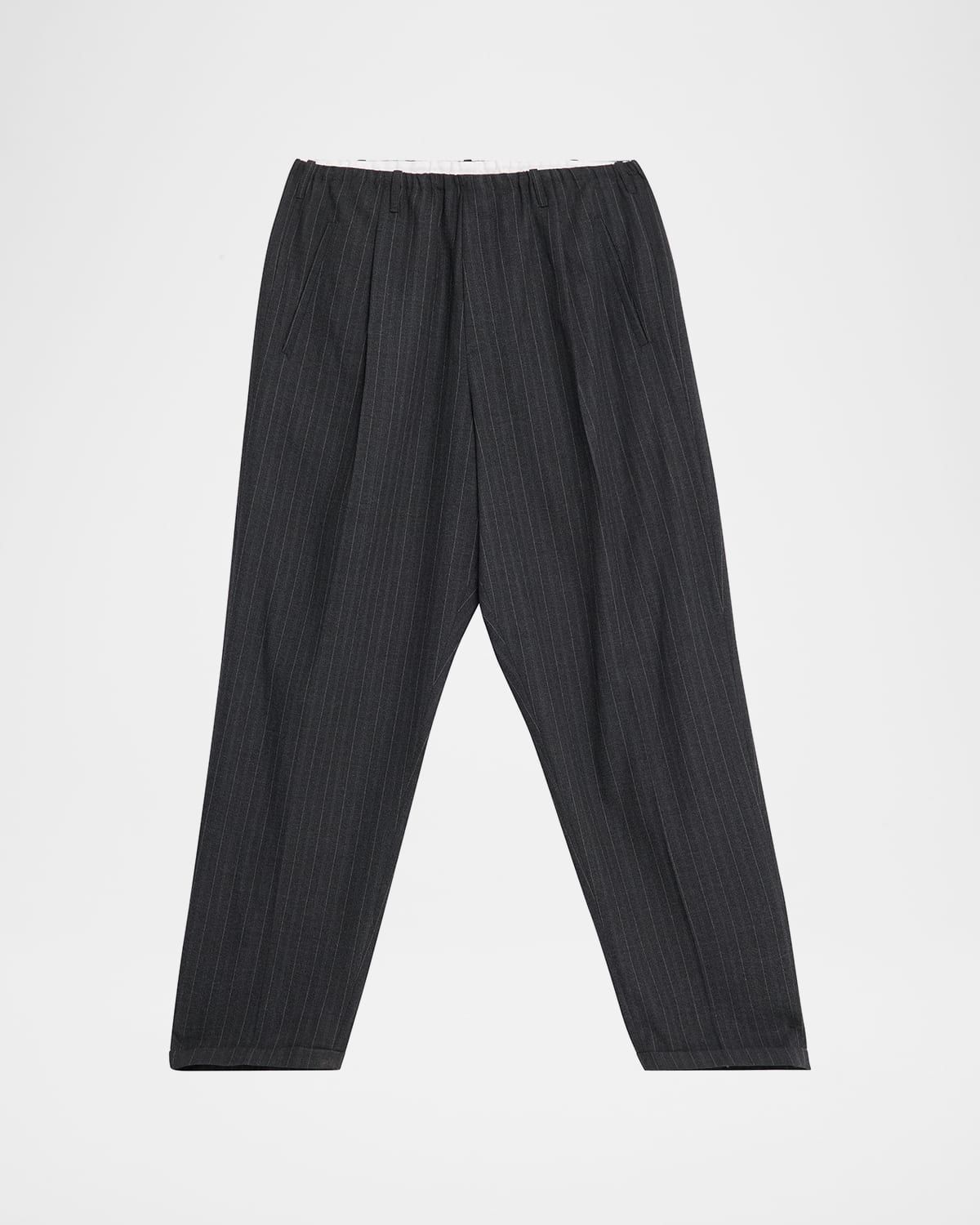 Men & apos;s Pinstripe Wool Drawstring People & apos;s Pants