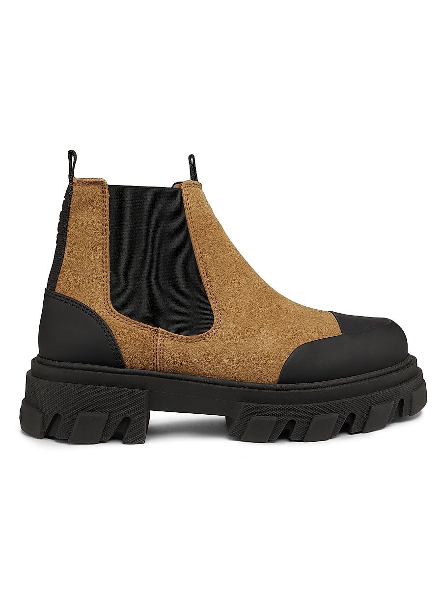 Women's Cleated Two-Tone Chelsea Boots - Cognac - Size 11