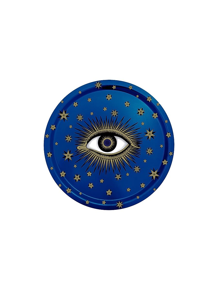 Evil Eye Round Tray - Blue