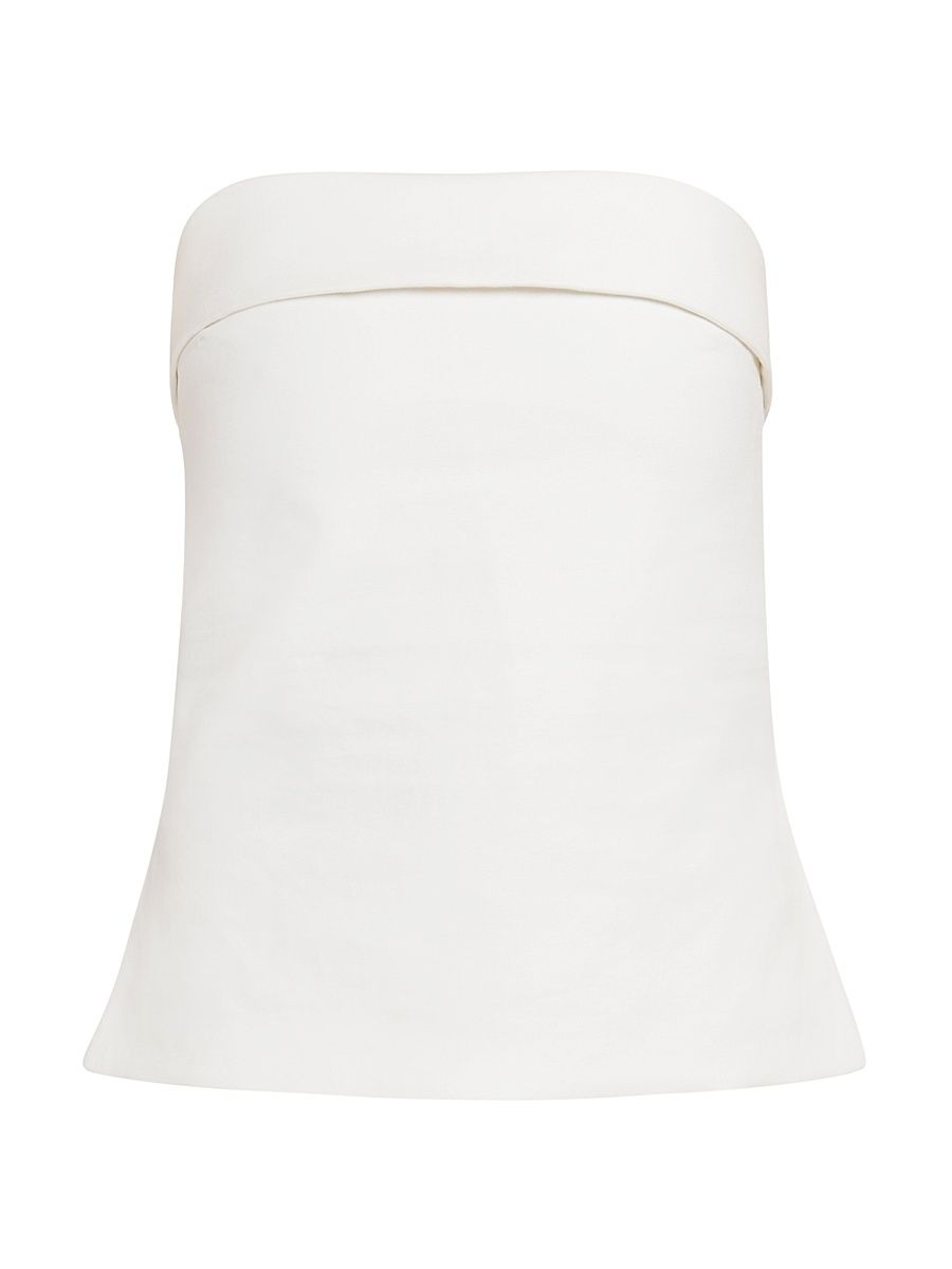 Women's Cecile Cotton Strapless Top - Off White - Size 10