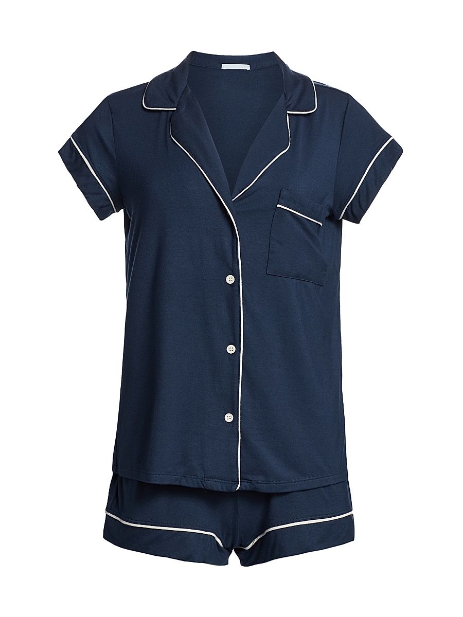 Women's Gisele 2-Piece Shortie Pajama Set - Navy - Size Large