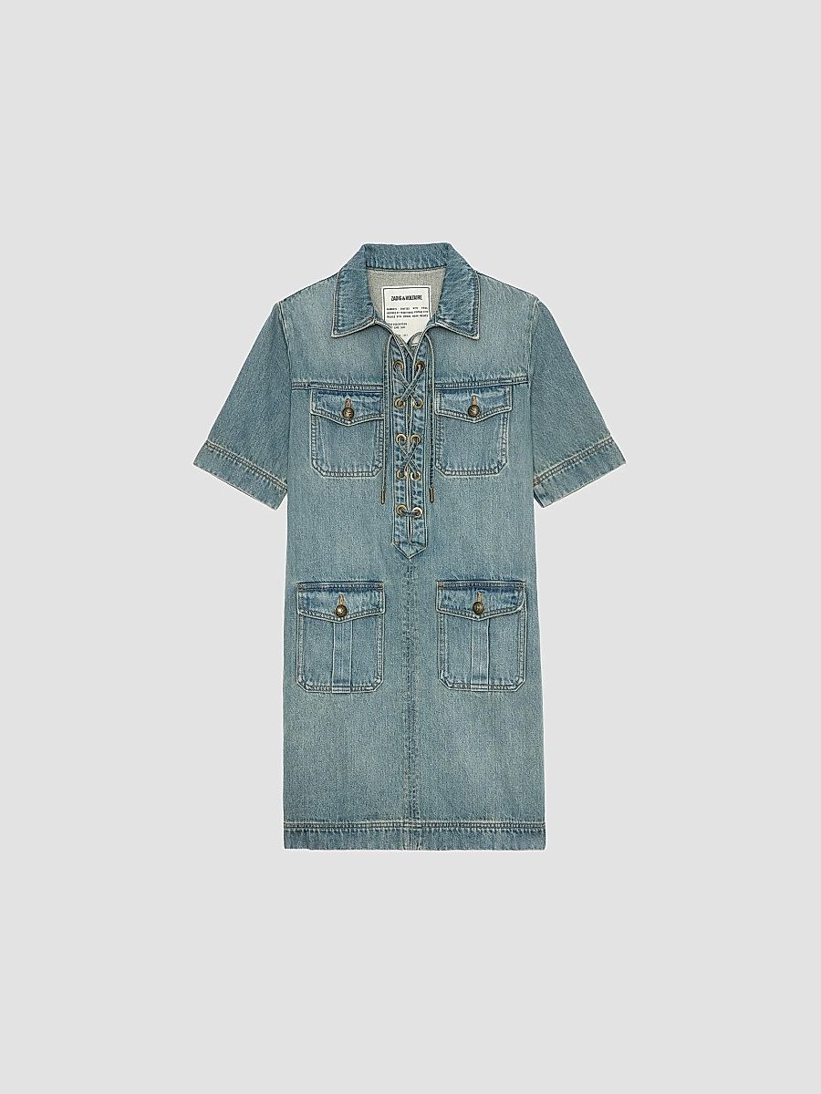 Zadig & Voltaire Women's Record Denim Minidress - Light Blue - Size Small
