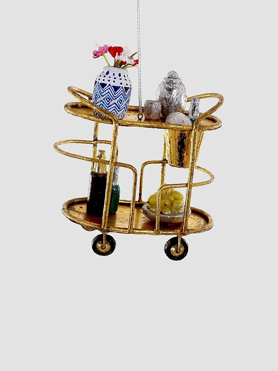 Glam Bar Cart Wire Ornament