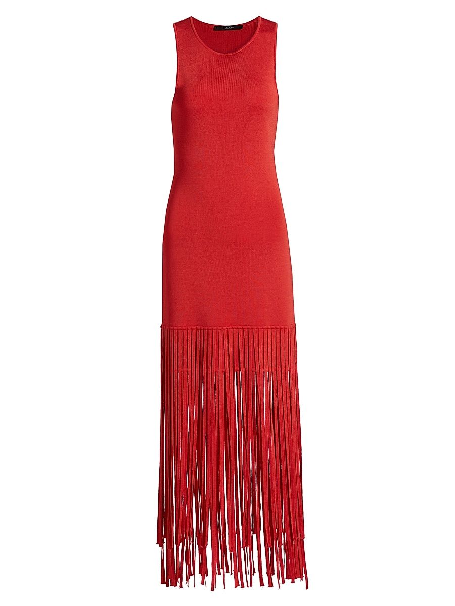Women's Margaux Fringe Midi-Dress - Poppy - Size XL