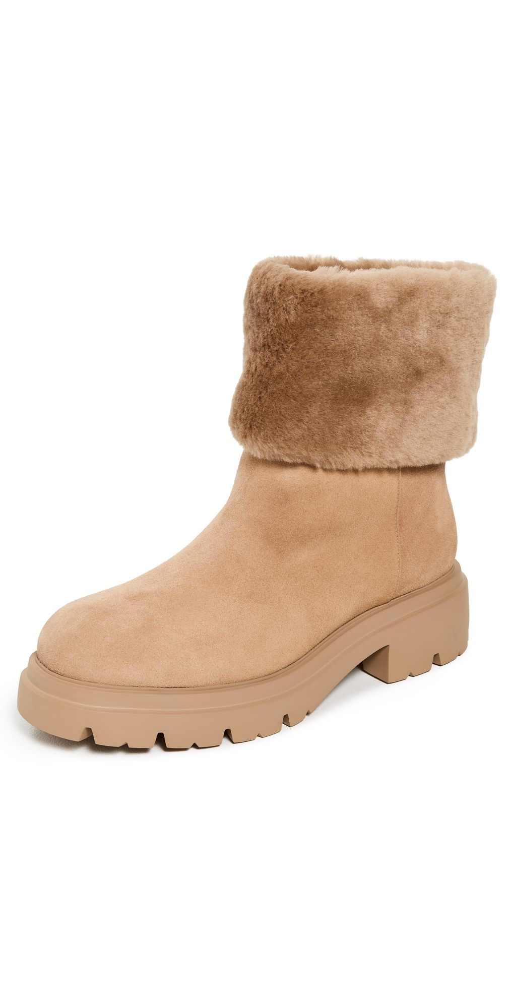 Stuart Weitzman Hudson Shearling Bootie New Camel 8