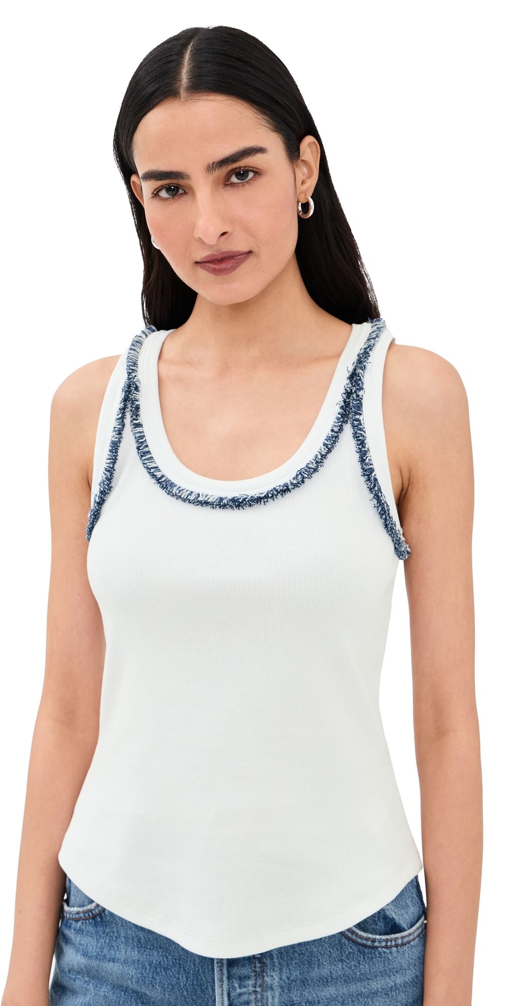 Cinq à Sept Fringe Quenta Tank Top White/Twilight M