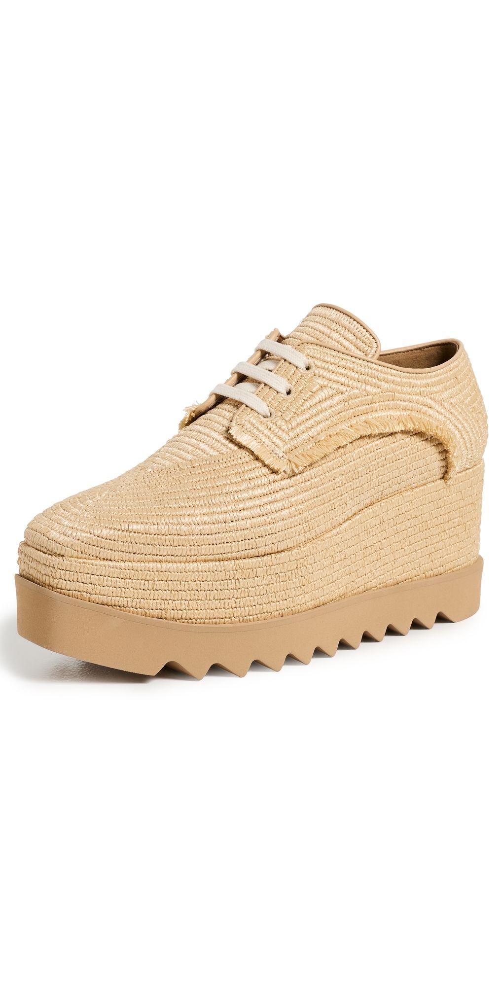 Stella McCartney Elyse Allover Woven Raffia Sneakers Natural 39