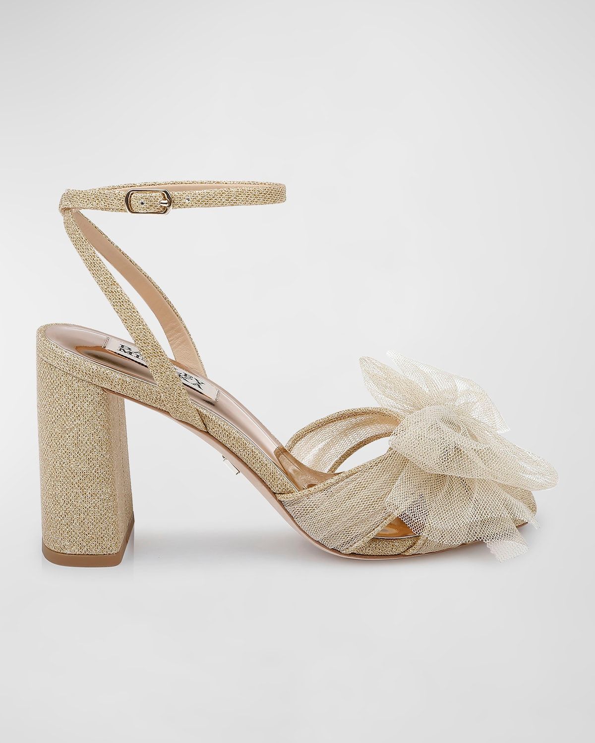 Tess Tulle Bow Ankle-Strap Sandals