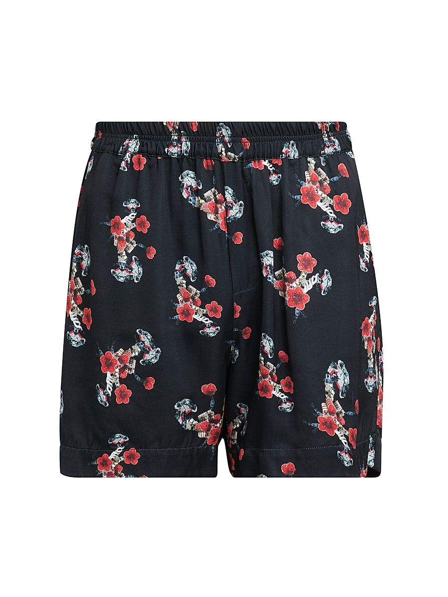 Men's Turbo Floral Shorts - Black Red Multi - Size XL