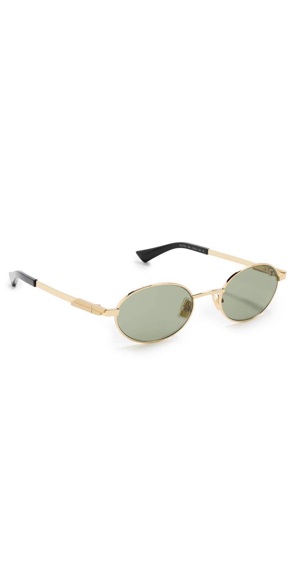 Bottega Veneta Stretch Metal Sunglasses Gold-Gold-Green One Size