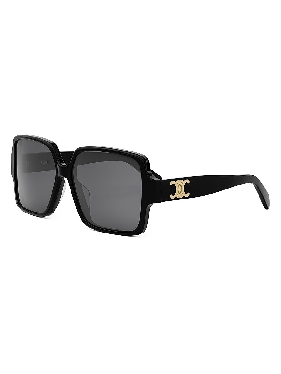 Women's Triomphe 60MM Square Sunglasses - Black Grey