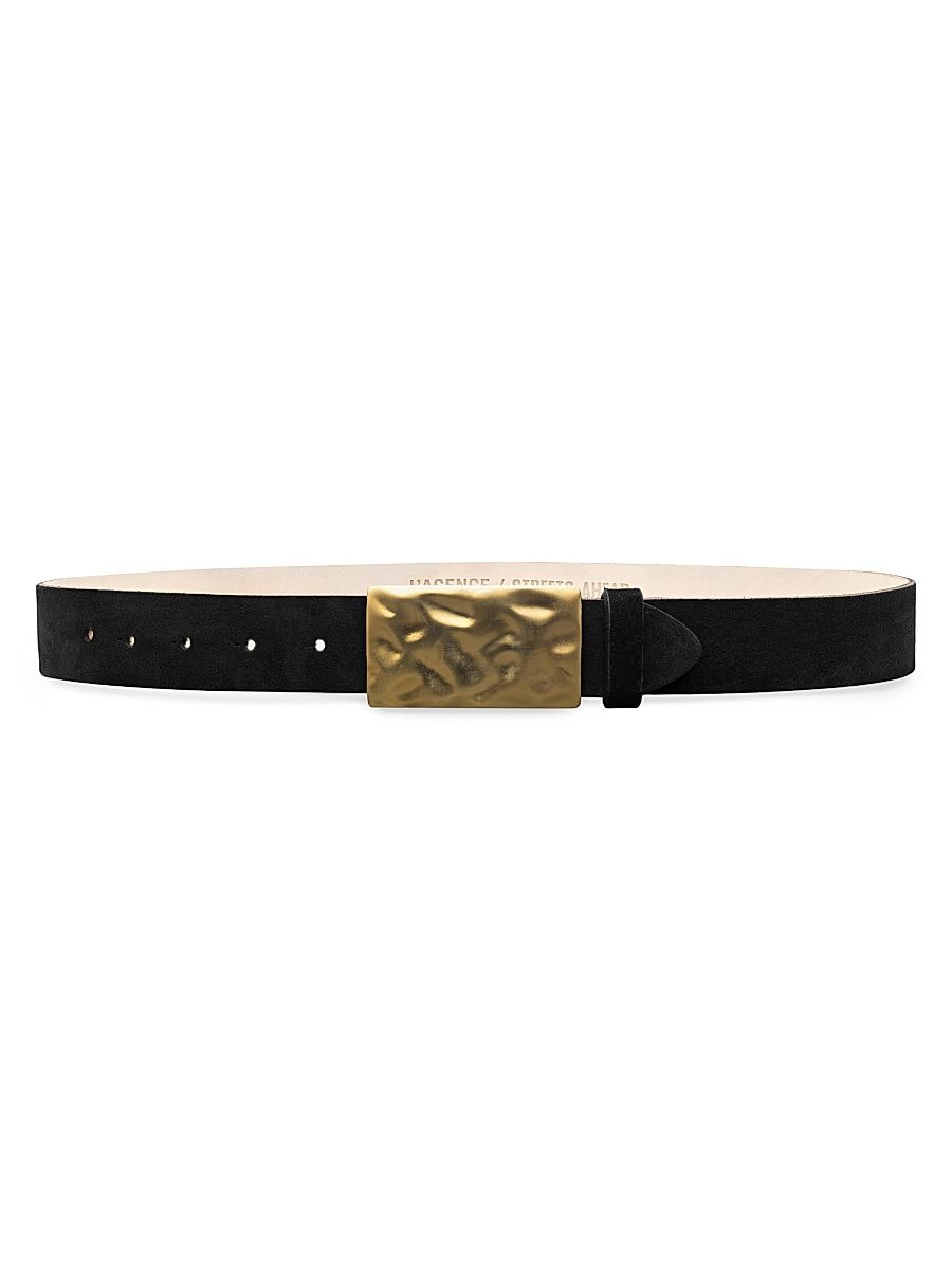 Women's Chara Suede Belt - Black Suede - Size Large