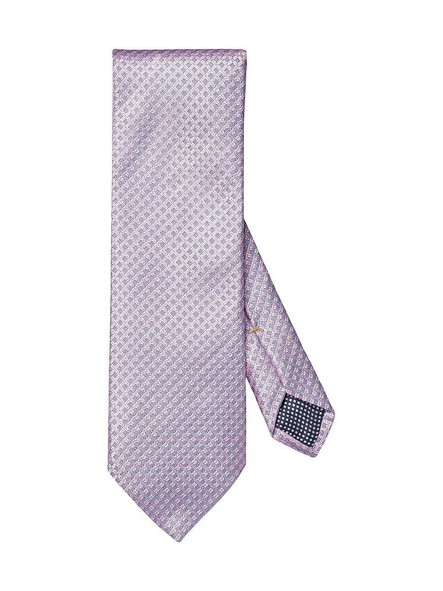 Men's Geometric Silk Tie - Pink