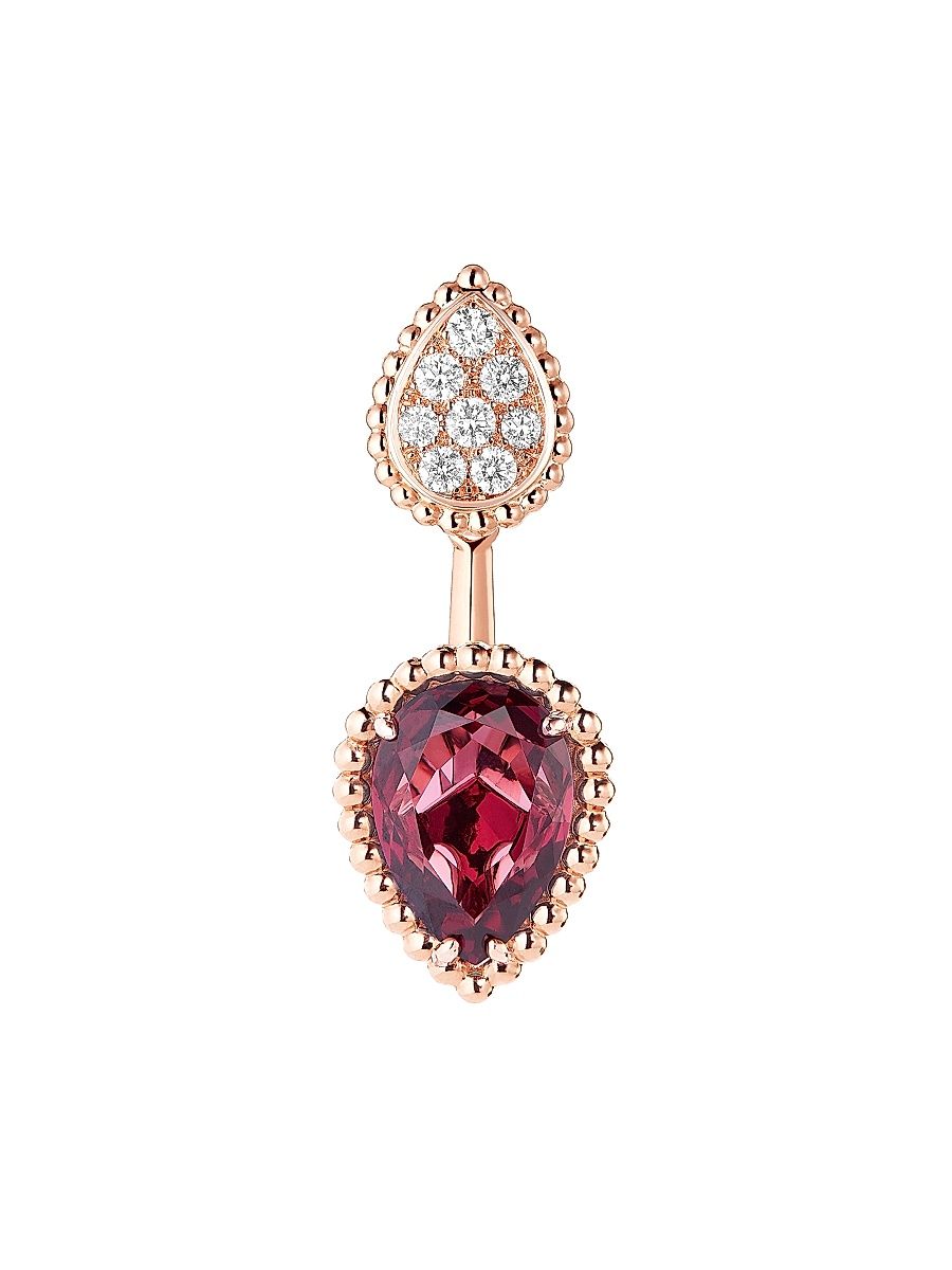 Women's Serpent Bohème 18K Rose Gold, 2.20 TCW Diamond & Garnet Single Stud Earring - Pink Gold