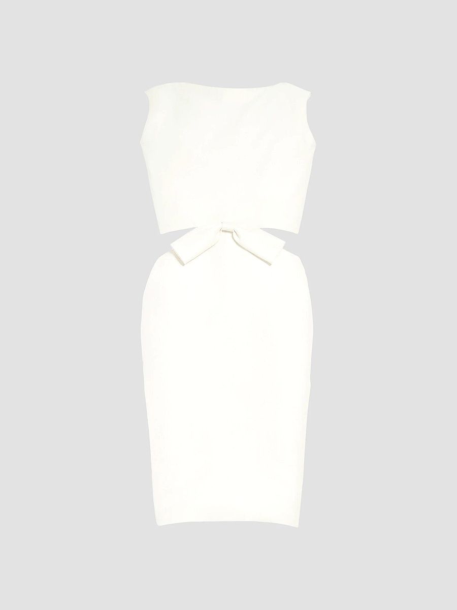 Balenciaga Women's Draped Back Bow Dress - Ivory - Size 6