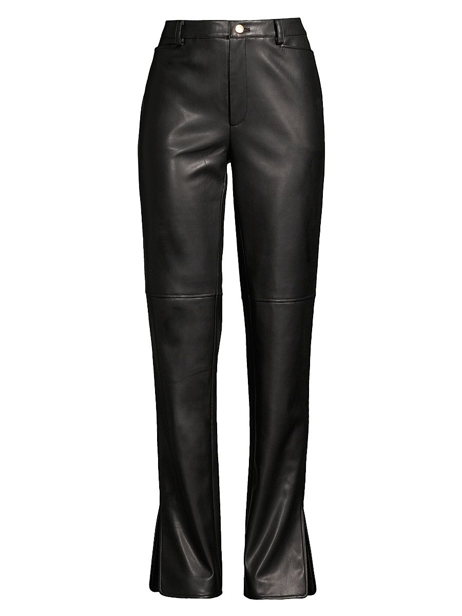 Women's Iris Faux Leather Pants - Jet - Size 8