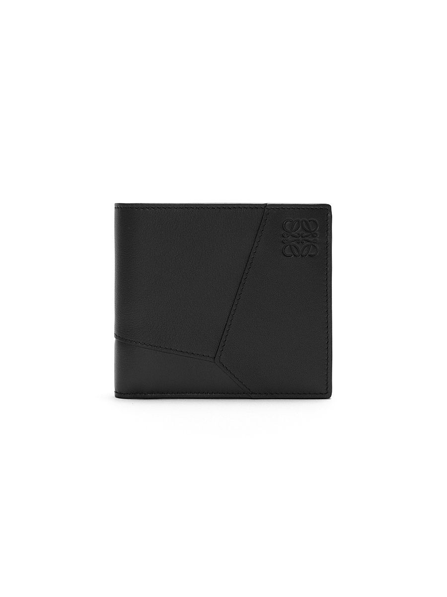 Men's Puzzle Edge Leather Bifold Wallet - Black